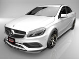 Aクラス W176 AMGスポーツ 176042 176051 後期 フロントアンダースポイラー サイドステップ 2点キット エアロパーツ 【EUROUスポーツエアロシリーズ】