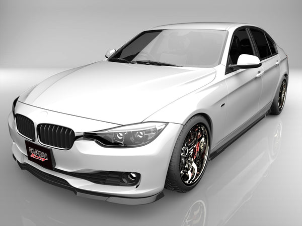 F30 3シリーズ セダン 前期 フロントアンダースポイラー サイドステップ リアマッドディフューザー 3点キット エアロパーツ【EUROUスポーツエアロシリーズ】